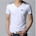 Mode V Neck Fit Top qualité coton en gros hommes T-shirt